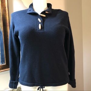 Ralph Lauren Toggle Navy Blue Cotton Sweater